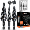 Four Spiral Flute Step Drill Bit Set 1/8ft-7/8ft - Faster, More