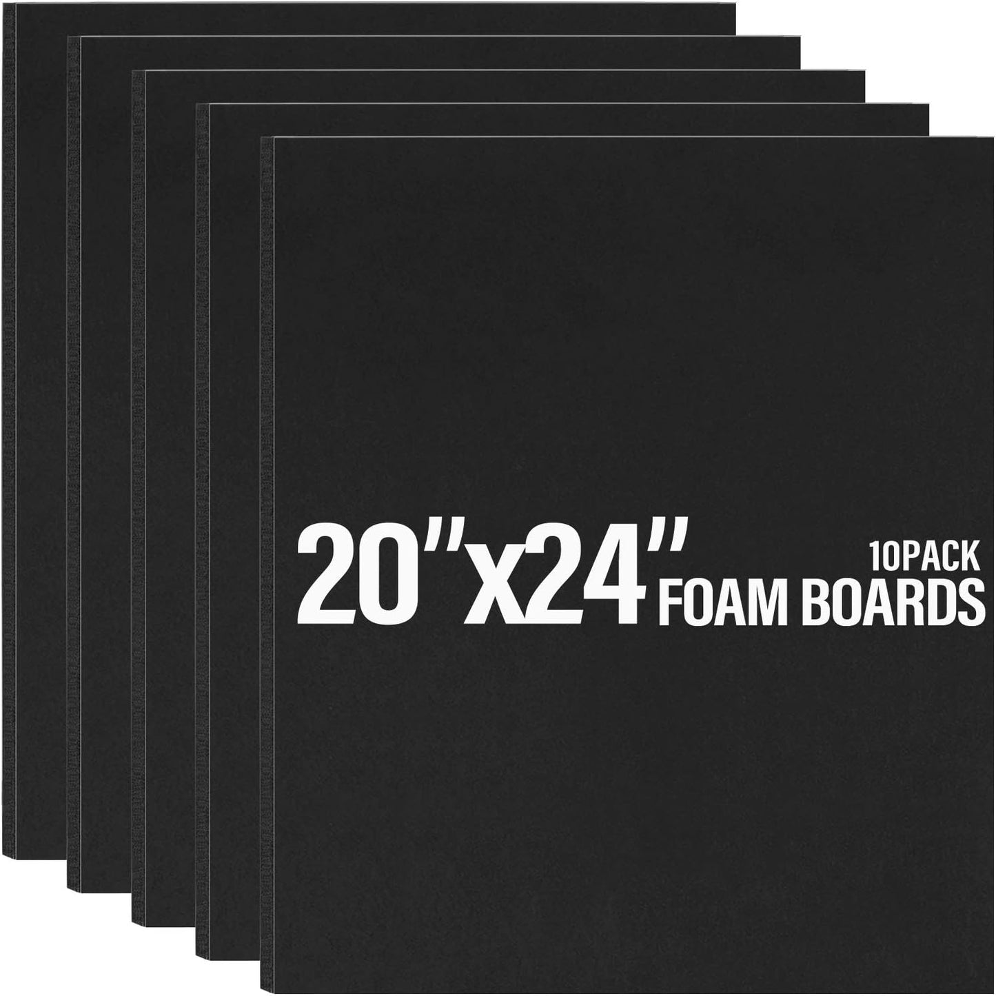 20x24 Black Foam Boards Pack of 10 for Crafts and Displays