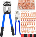 Cable Lug Crimping Tool Kit with 200 Copper Lugs - Complete Crimper