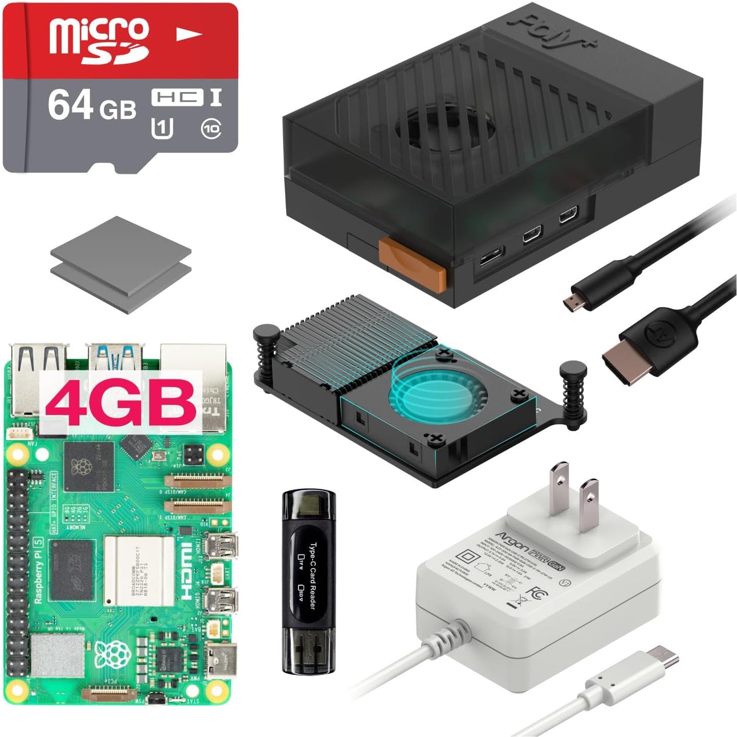 Powerful Raspberry Pi 5 Starter Kit with Active Cooling System