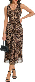 Chic V Neck Mesh Maxi Dress for Women Perfect for Summer Events