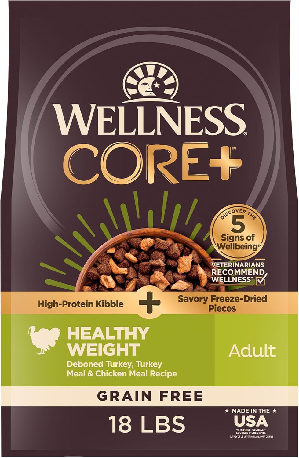 Wellness CORE+ Grain Free High Protein Dog Food for Healthy Weight