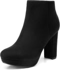 DREAM PAIRS Women's Stomp High Heel Ankle Boots - Chunky 4in Heel