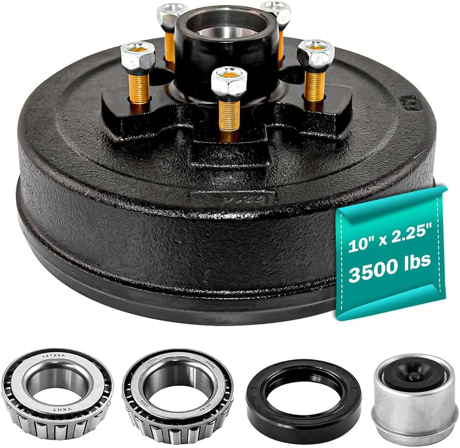 10in x 2-1/4in Trailer Brake Drum Kit for 3500 lbs Axles