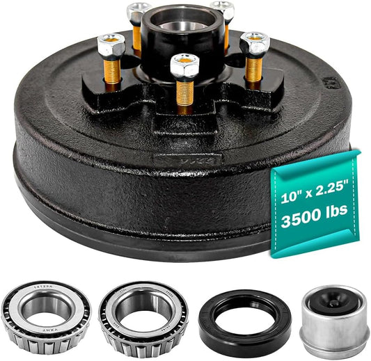 10in x 2-1/4in Trailer Brake Drum Kit for 3500 lbs Axles