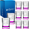 Personalized Square Shot Glasses Set of 8 Pink Bottom 2oz - Custom