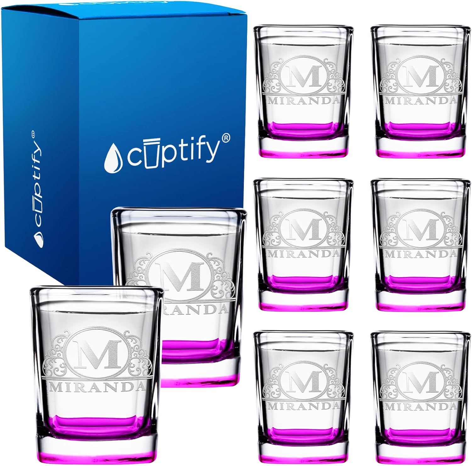 Personalized Square Shot Glasses Set of 8 for Unique Gifts