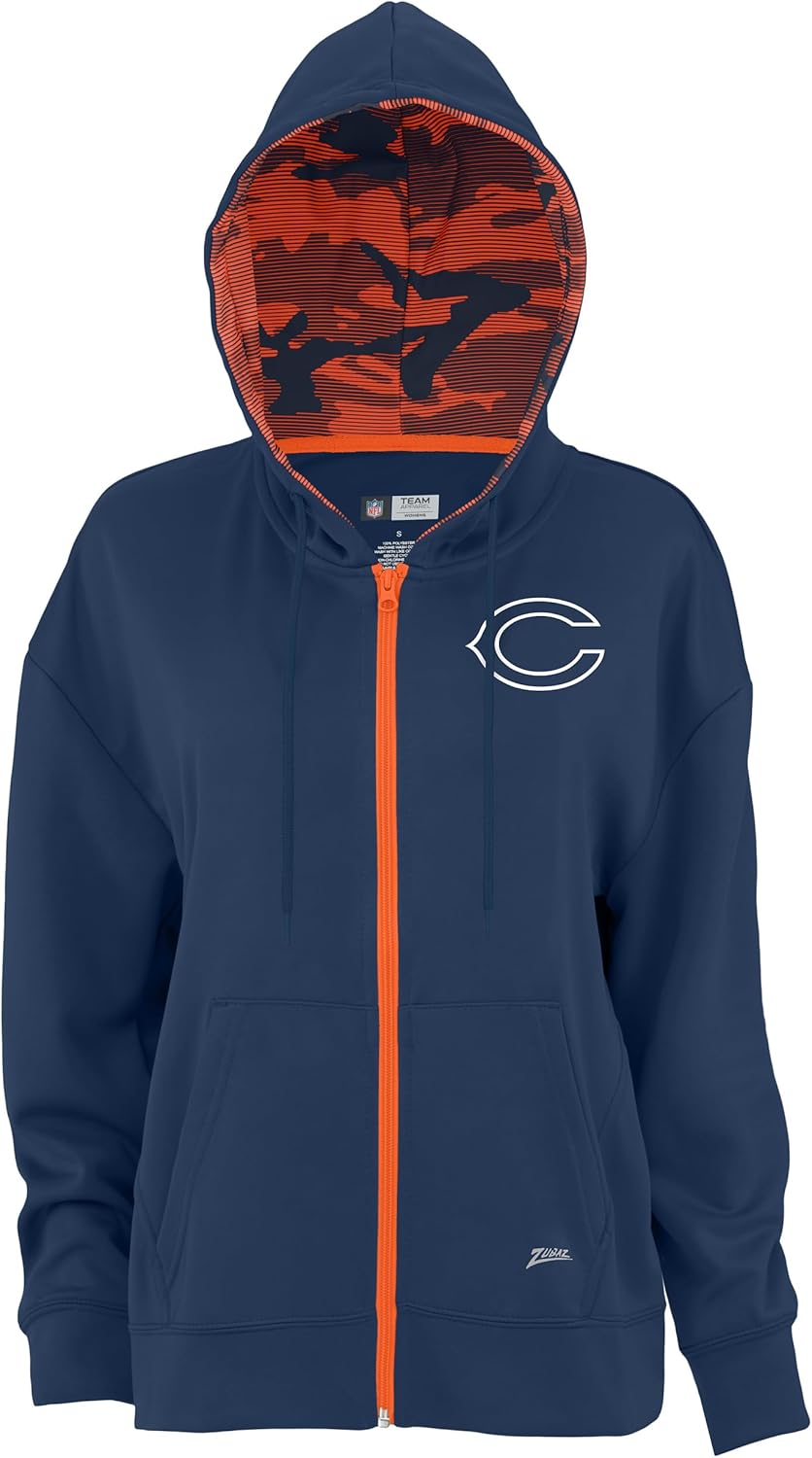 Zubaz NFL Women's Full Zip Hoodie for Ultimate Comfort