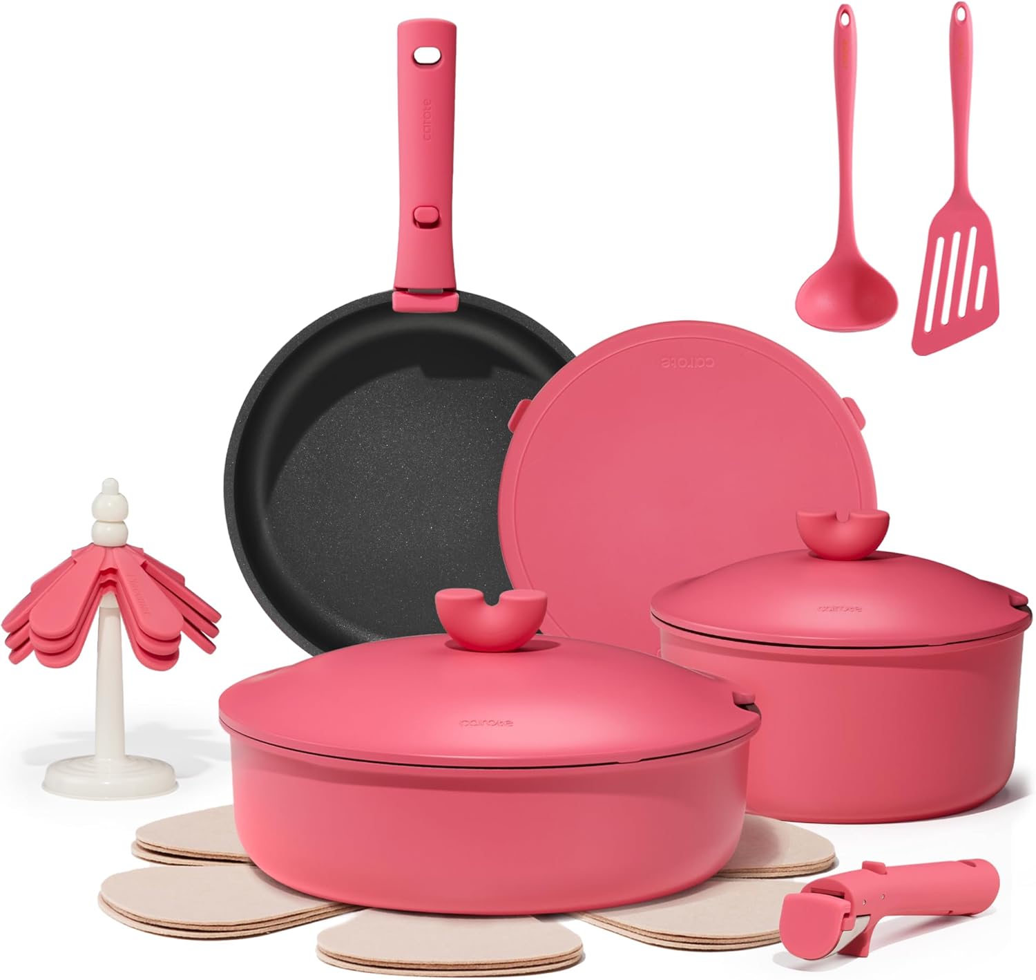 CAROTE 17pcs Non Stick Cookware Set for Effortless Cooking