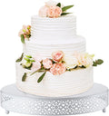 Wenqik 14 in Round Metal Cake Stand - Sturdy White Dessert Display