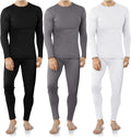 3 Pack Thermal Underwear for Men Fleece Lined Long Johns - Warm Base