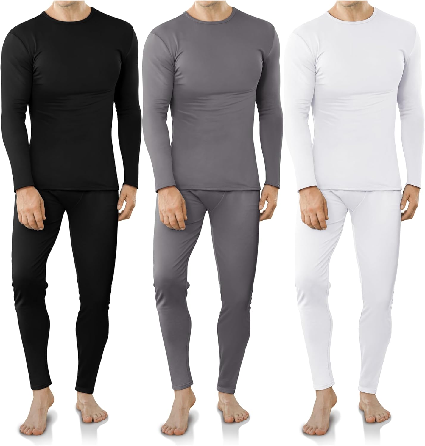 VZV 3 Set Thermal Underwear for Men Fleece Lined Long Johns