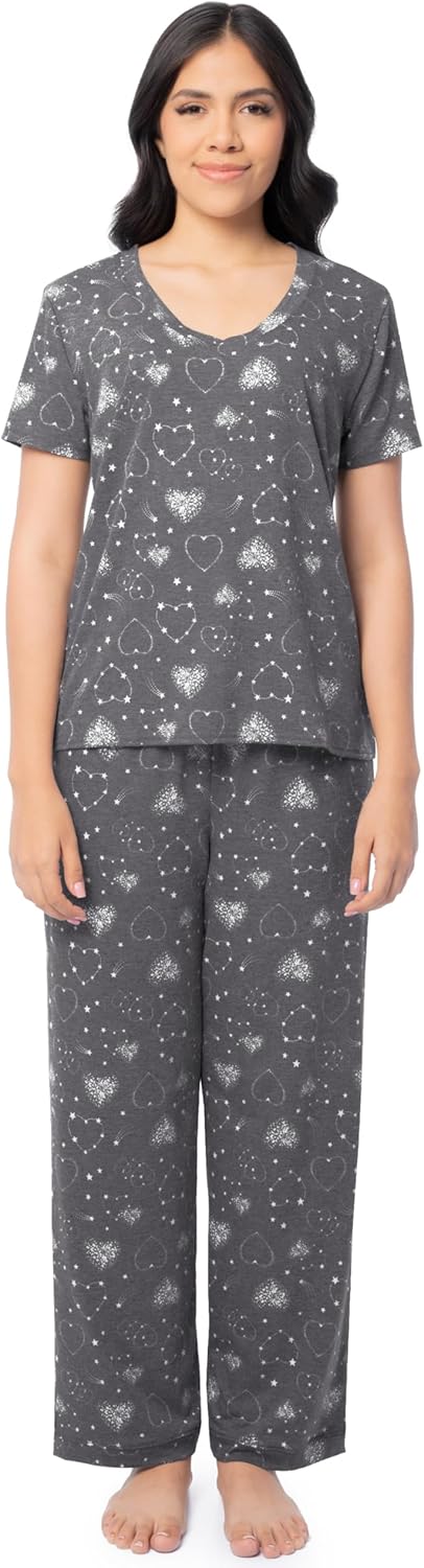 Comfortable and Stylish Short Sleeve Tee and Pant Sleep Set