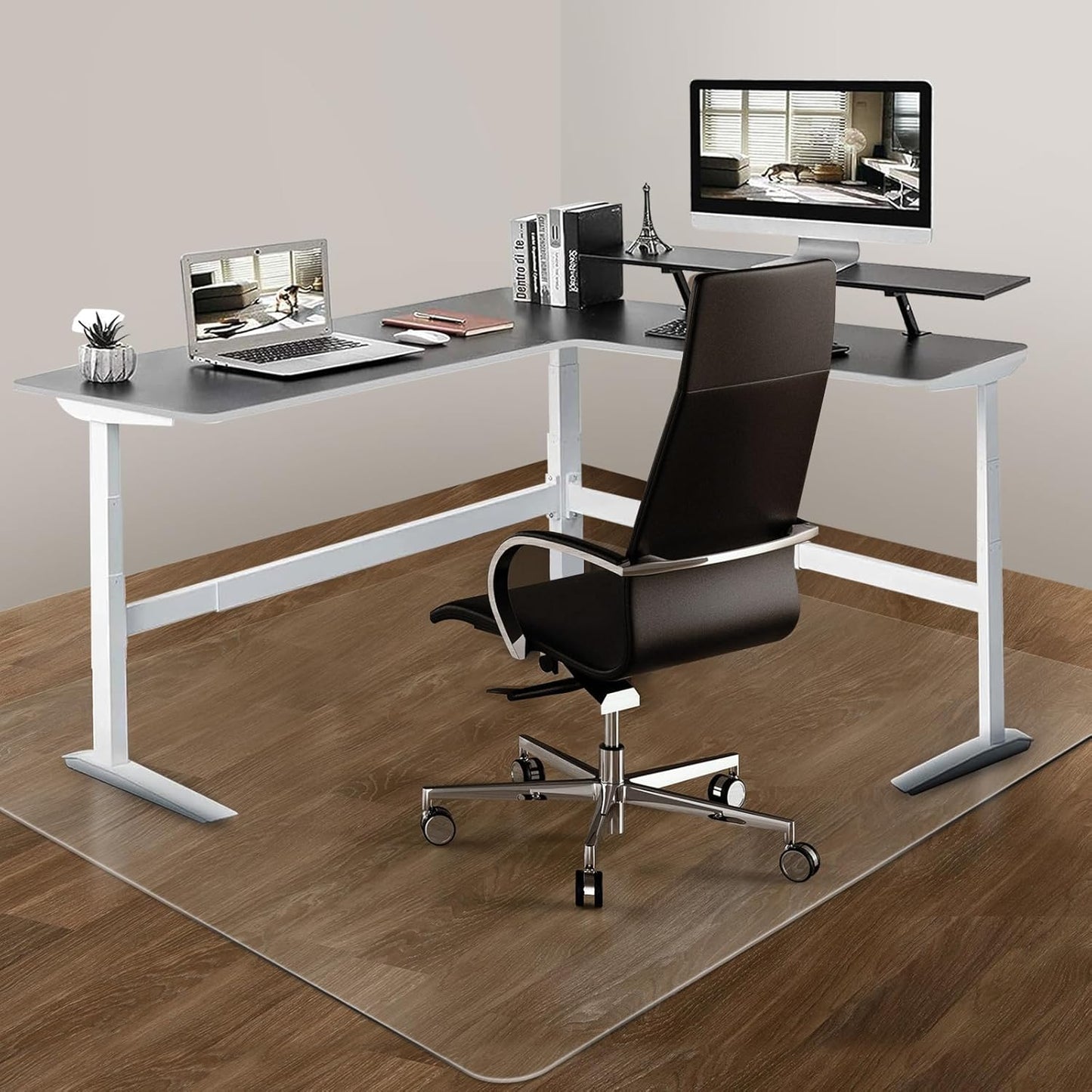 Extra Large Clear Office Chair Mat for Hardwood Floor - Easy Glide & Heavy Duty Protection - PHOUZIN