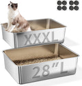 2 Pack Cat Pan Giant 28in Extra Large Stainless Steel Litter Box
