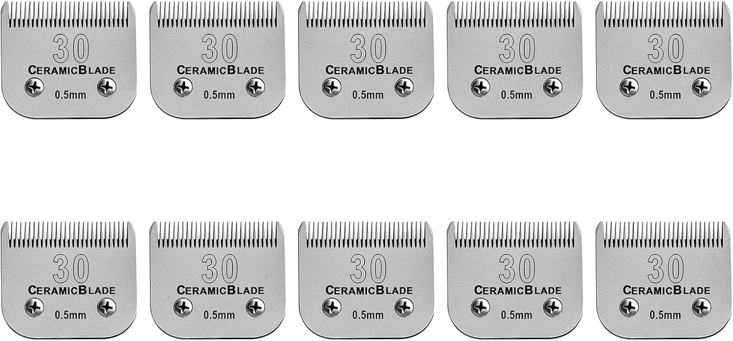 10 Pack Detachable Pet Dog Clipper Blades for Andis and More