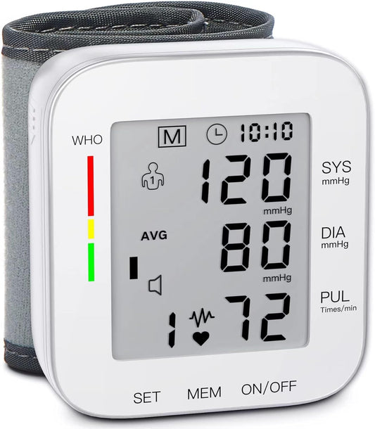 MMIZOO Wrist Blood Pressure Monitor: Large LCD Display, Memory, Carry Case!