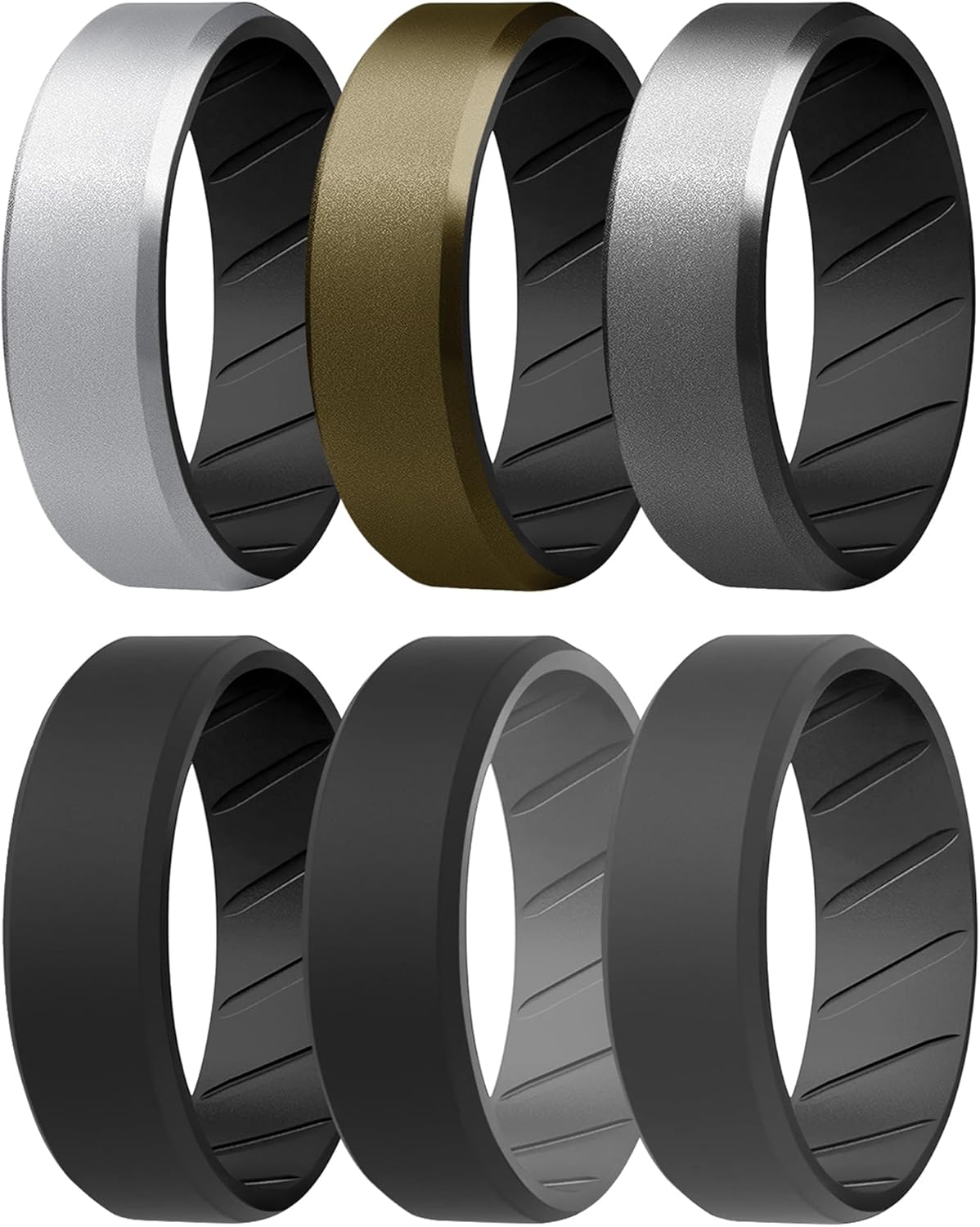 ROQ Men's Silicone Rings - Comfortable & Safe Wedding Band