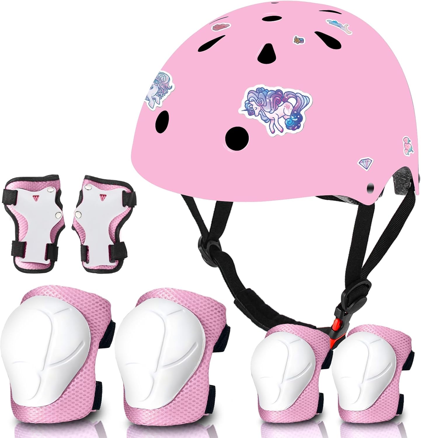 Adjustable Gradient Color Kids Bike Helmet with Protective Gear
