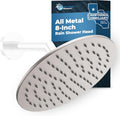 Solid Metal 8 in Rainfall Shower Head - High Flow, Brushed Nickel