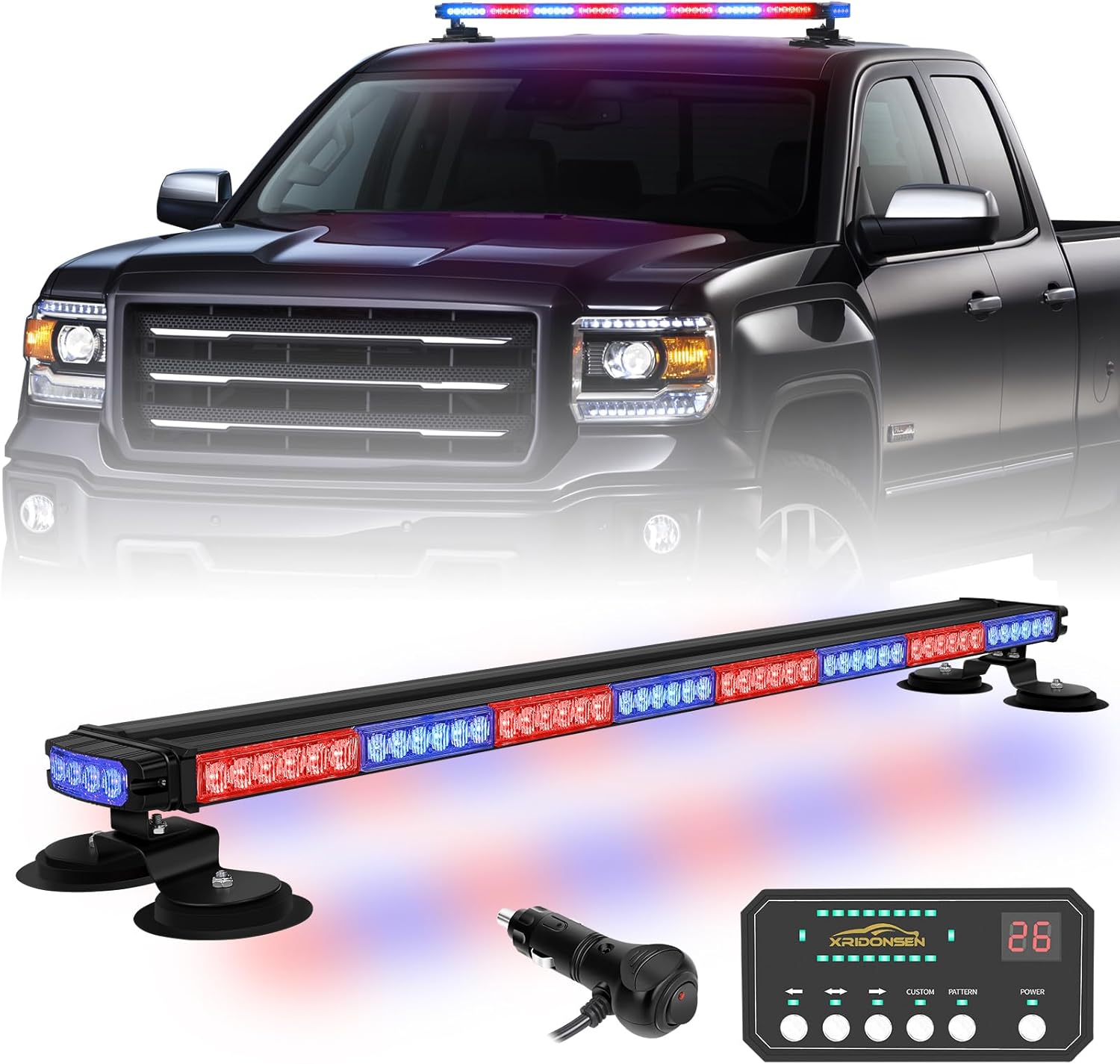 XRIDONSEN 37 inch Police Lights with 104 LEDs for Safety