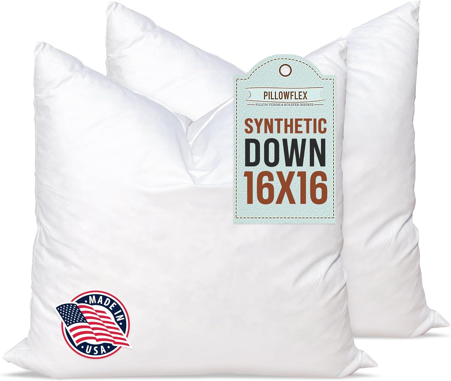 Pillowflex Synthetic Down Alternative Pillow Inserts for Shams