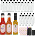 5oz Glass Hot Sauce Bottles with Black Cap - 35pcs, Leakproof