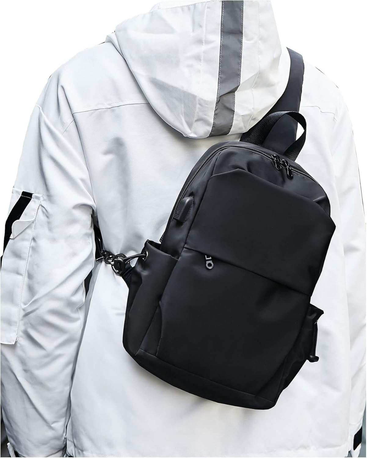 Large Black Sling Bag for Men and Women - Perfect for Sports