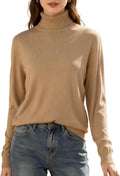 SANGTREE Women's Turtleneck Sweater Long Sleeve Knit Pullover - Soft