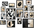ANERZA 16 PCS Framed Black and White Abstract Wall Art Decor
