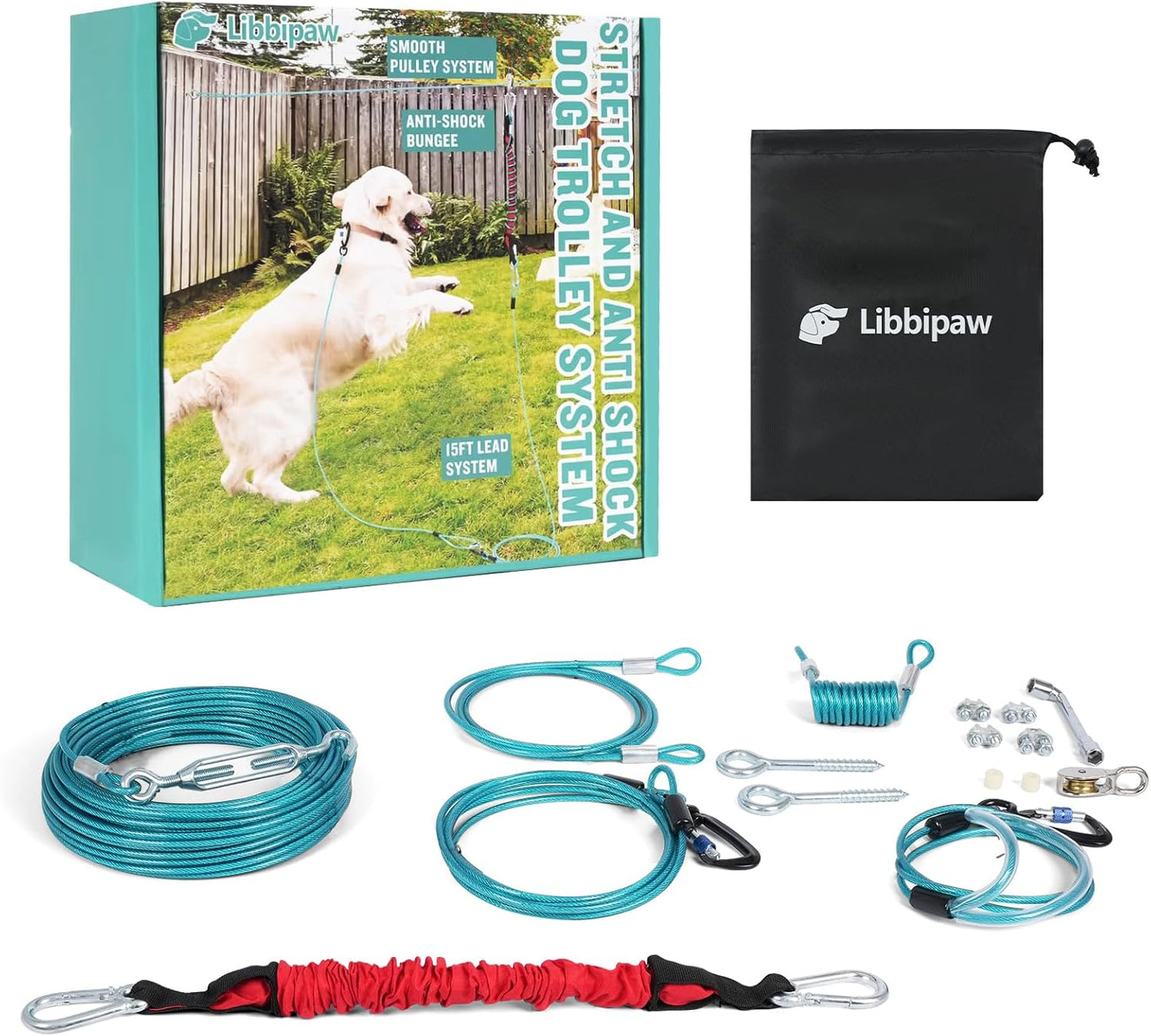 Heavy Duty Dog Trolley System for Large Dogs Up to 300 lbs