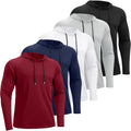 5 Pack Men's UPF Sun Protection Hoodies - Lightweight Athletic Shirts