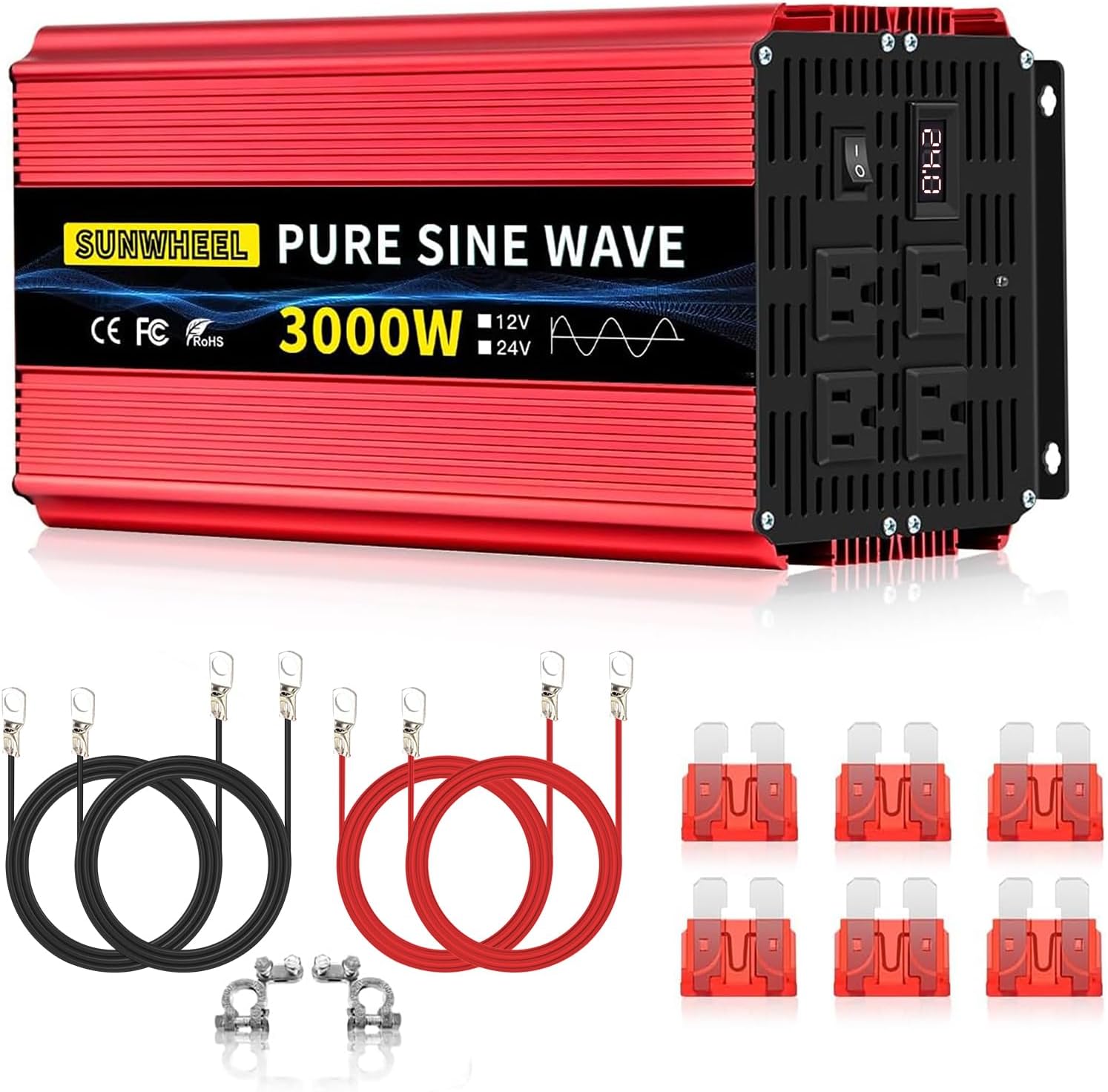 3000W 24V Pure Sine Wave Inverter for RV and Off-Grid Use
