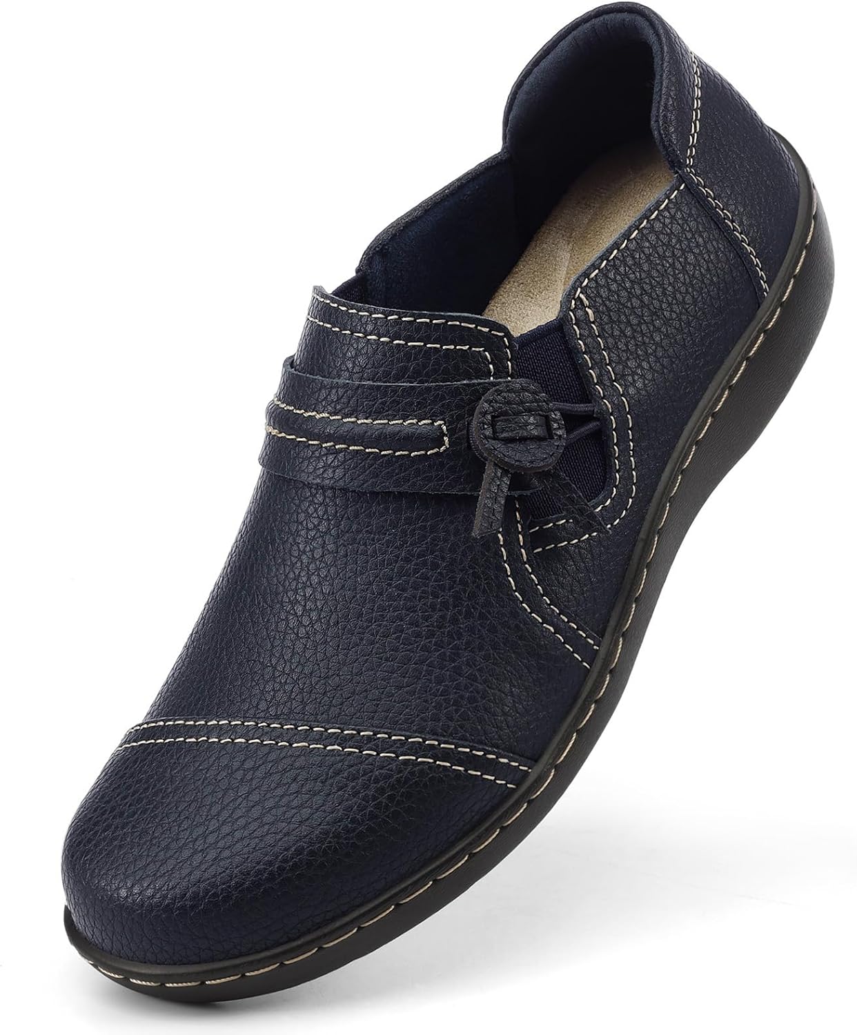 LAZYPOP Women's Classic Comfort Leather Loafers for Everyday Use