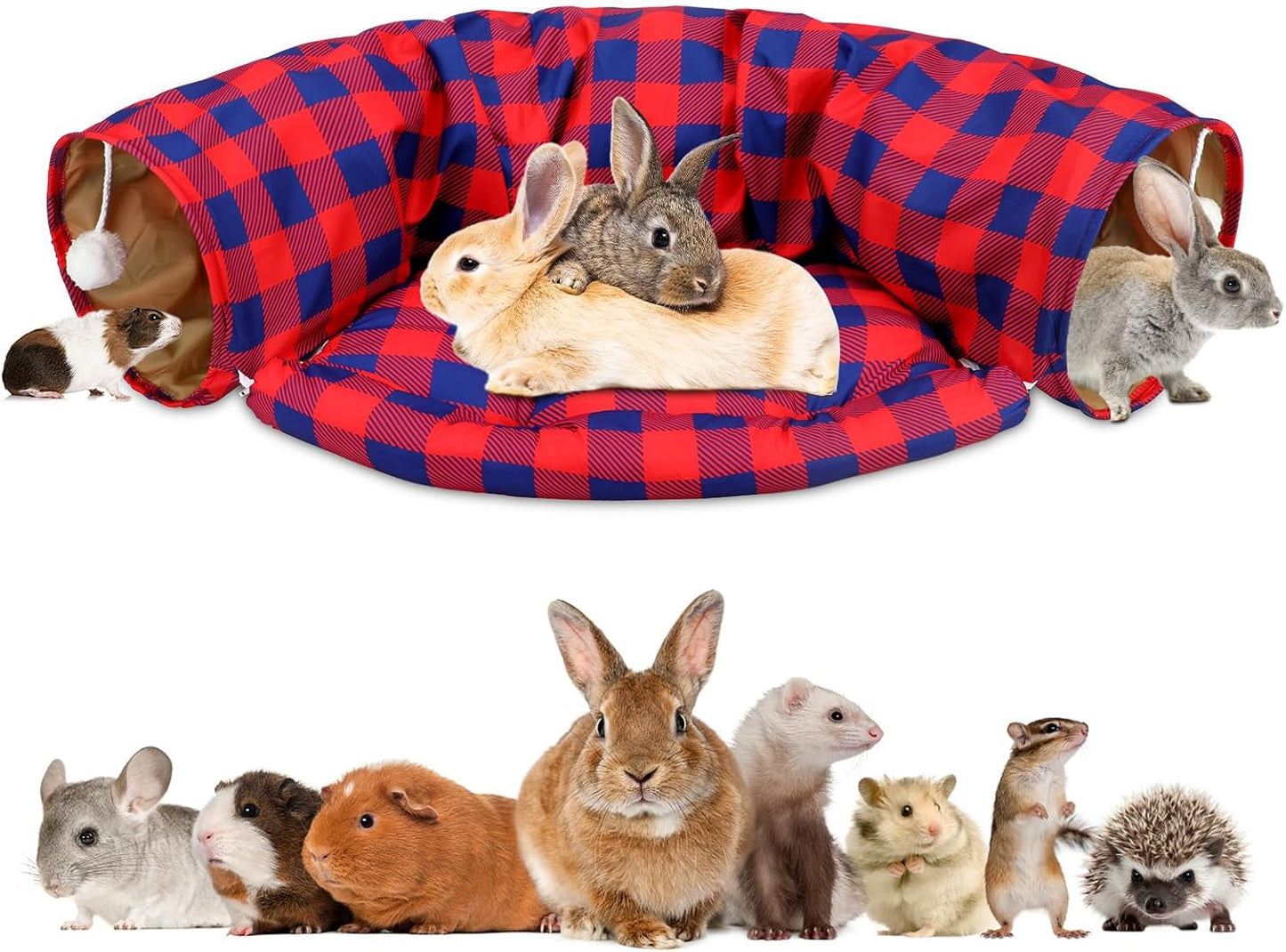 BWOGUE Bunny Tunnel Bed: 2-in-1 Collapsible Pet Hideout