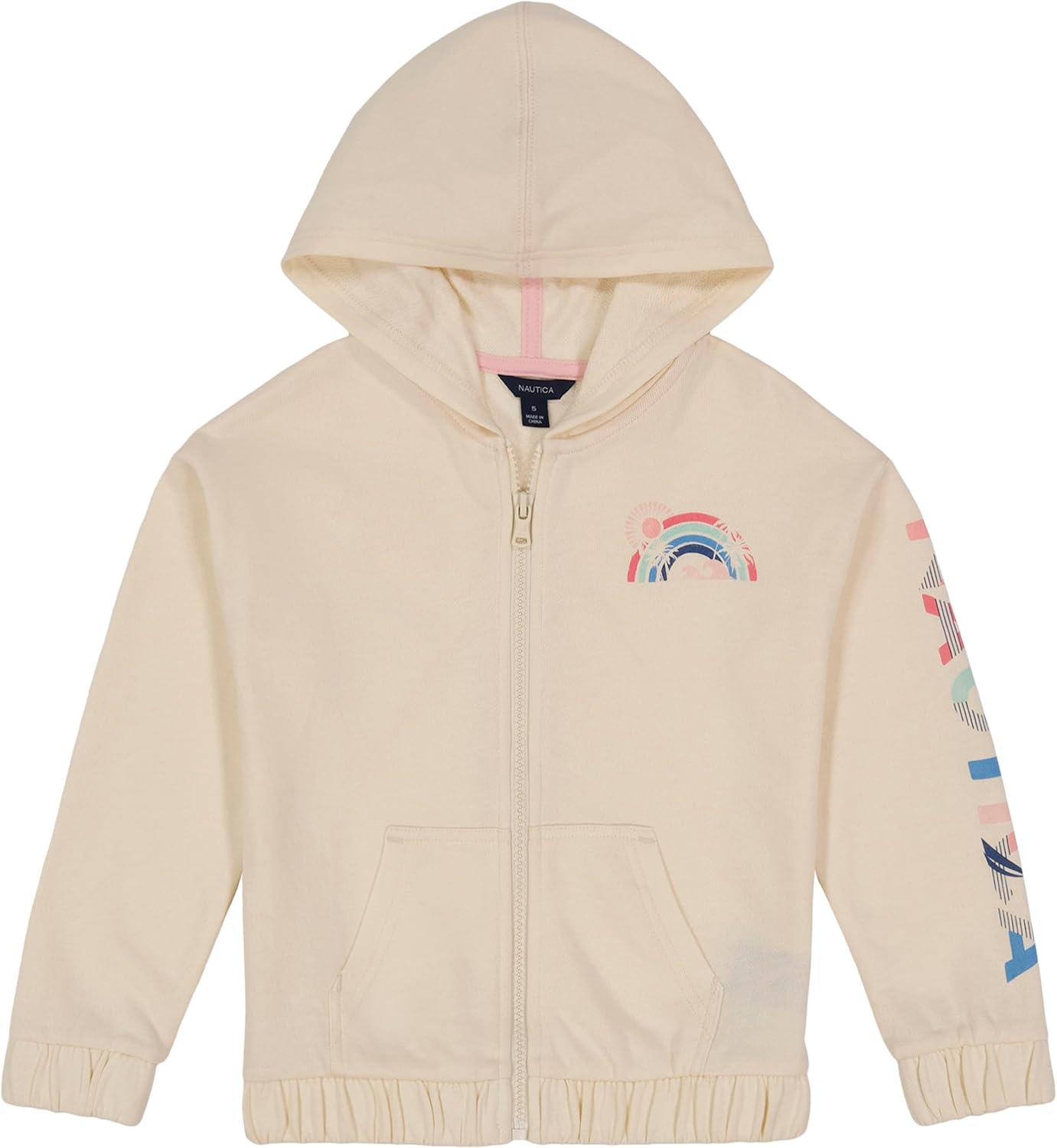Nautica Girls' Logo Fleece Hoodie - Cozy Full-Zip Style!