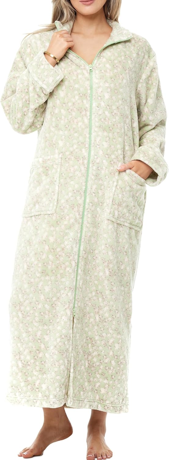 Plush Zipper Robes for Plus Size Women by Alexander Del Rossa