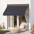 Manual Retractable Awning 98in x 118in - Adjustable No Drilling Shade