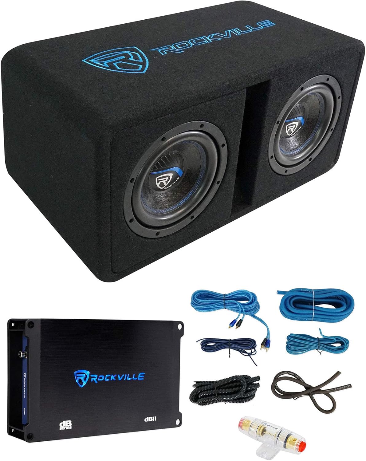 Rockville DK58 Package Dual 8in Subwoofer Enclosure for Deep Bass