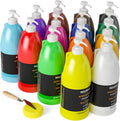 Nicpro 14 Colors Large Bulk Acrylic Paint Set - Large 1000ml Bottles