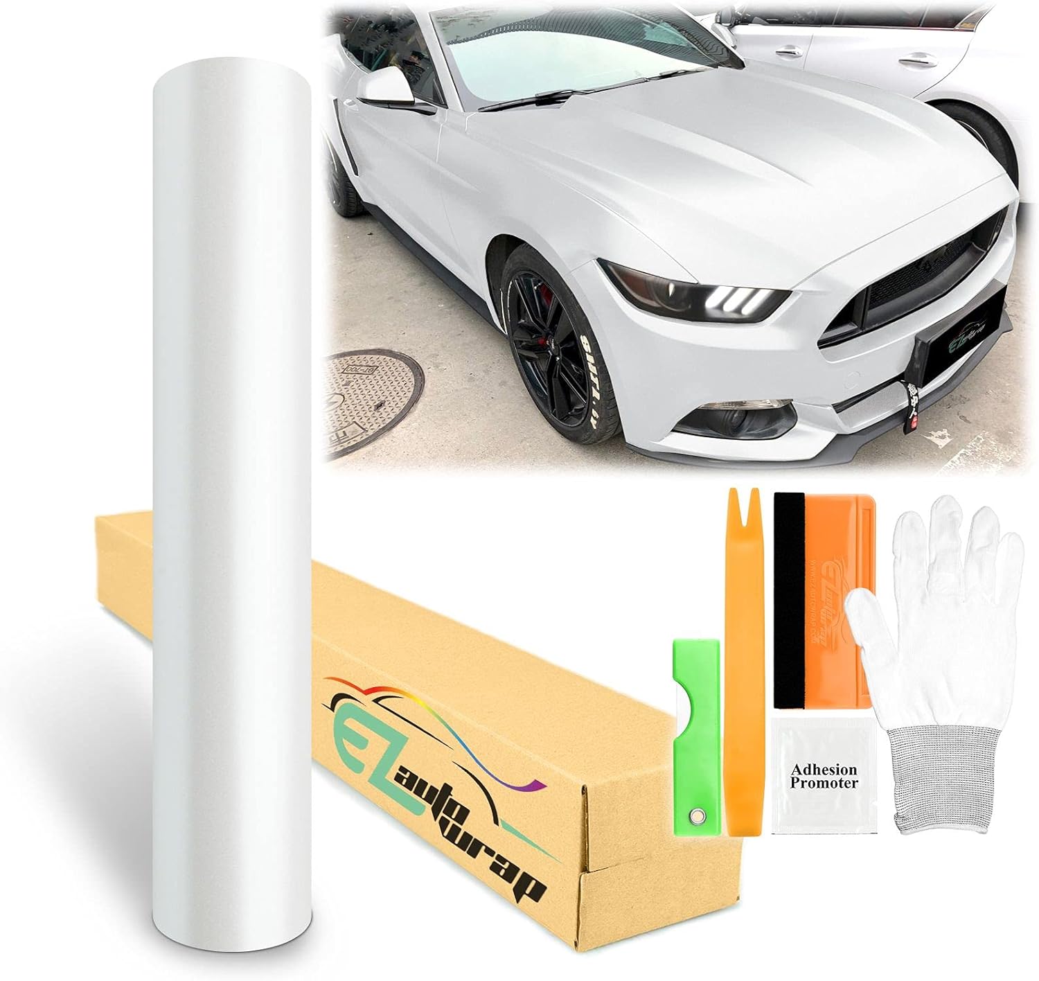 60x96 White Matte Metallic Satin Pearl Vinyl Wrap for Cars