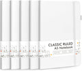 feela 5 Pack Notebooks Journals Bulk A5 Ruled Hardcover - Portable Set
