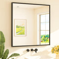 Black Framed Bathroom Vanity Mirror 36 in x 36 in - Beveled Matte