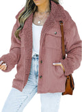 Dokotoo Corduroy Sherpa Jacket for Women - Warm Lightweight Fleece