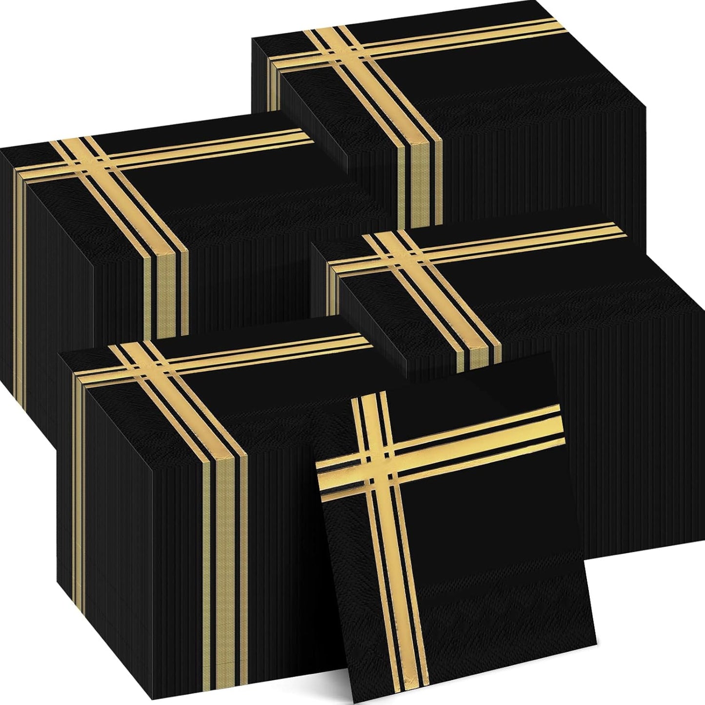400 Gold 3 Ply Cocktail Napkins - Elegant & Disposable! 