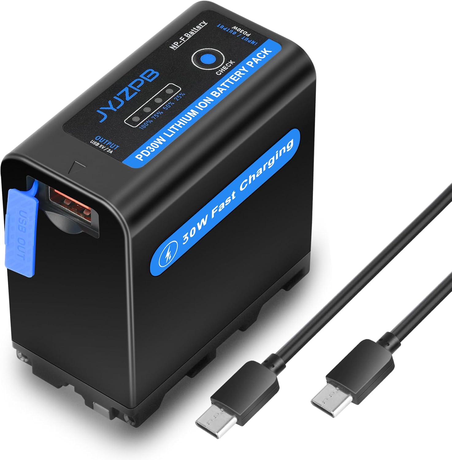 JYJZPB 10500mAh NP-F970 Battery with PD 30W USB C Port