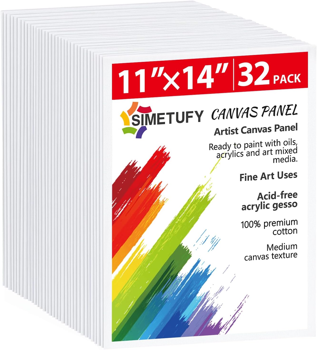 32 Pack 11 x 14 Inch Canvas Boards for Painting Supplies