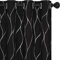 Black Thermal Wave Blackout Curtains 52x84 in, 2 Panels - Noise