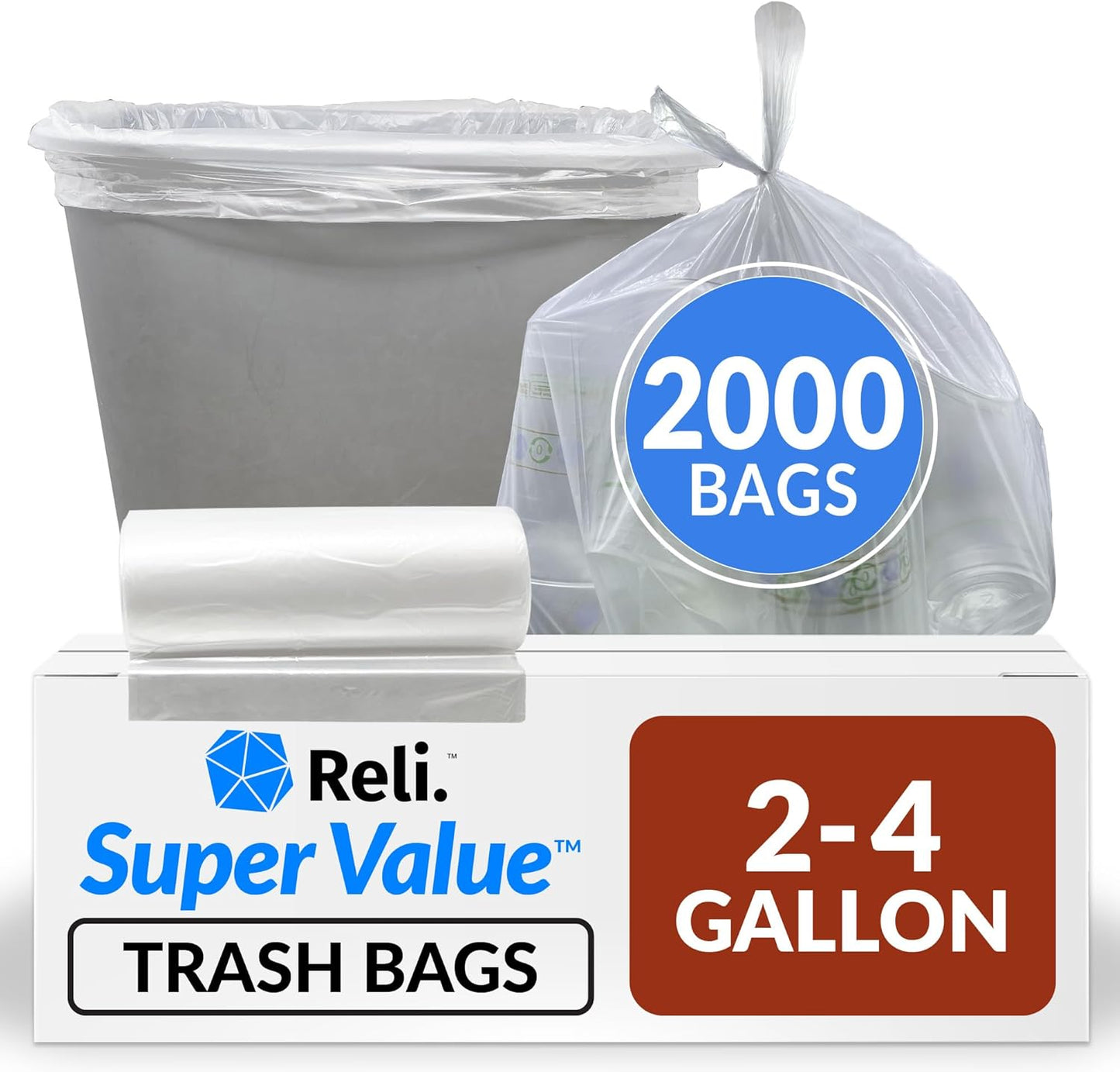 Clear 2-4 Gallon Trash Bags - Strong and Reliable for Home Use