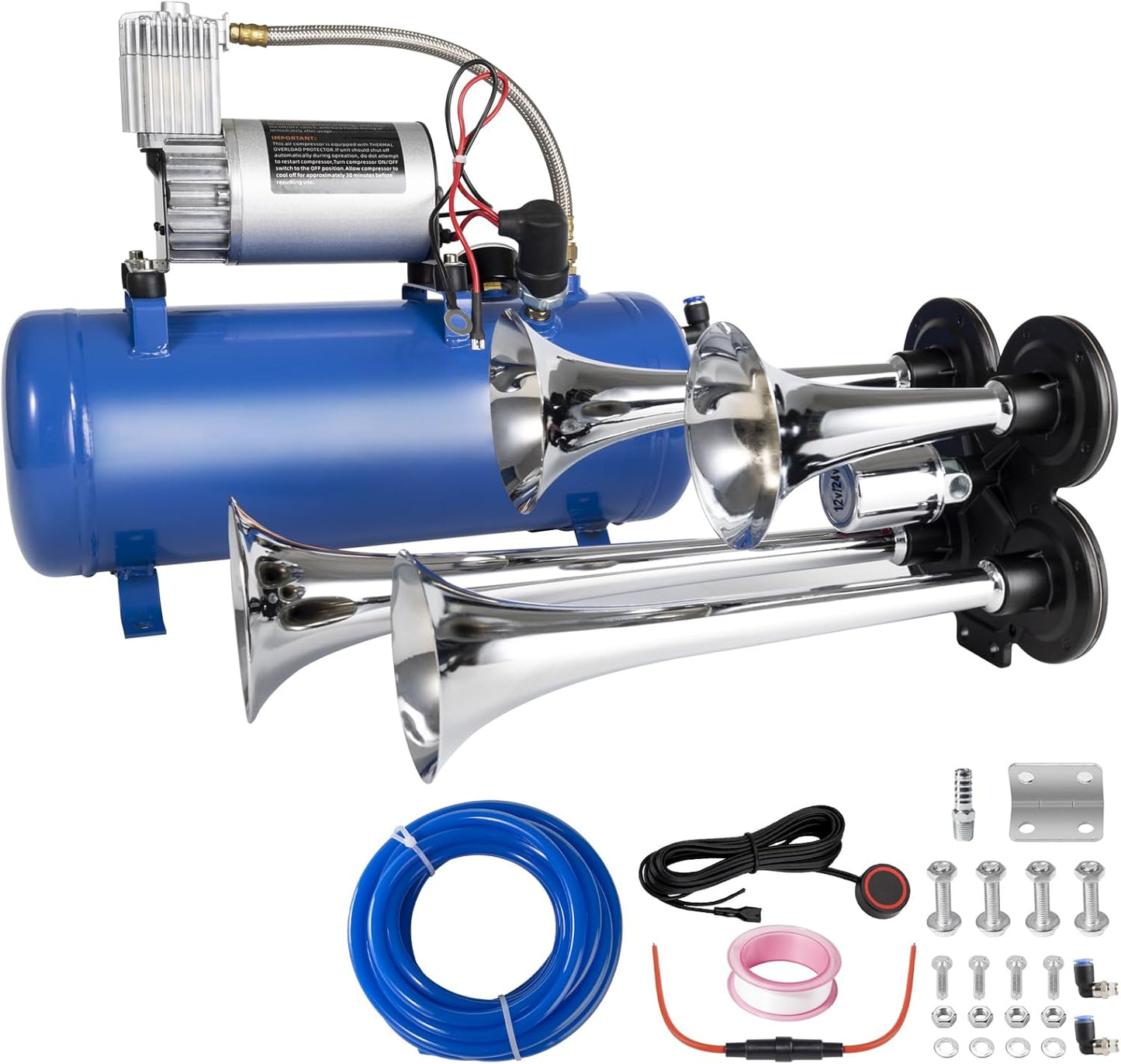 180db Train Horn Kit with 150 PSI Air Tank for Trucks and SUVs